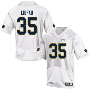 Notre Dame Fighting Irish Men's Marist Liufau #35 White Under Armour Authentic Stitched College NCAA Football Jersey RGL8899NB